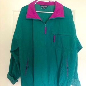 Vintage Green and Purple Windbreaker Jacket
